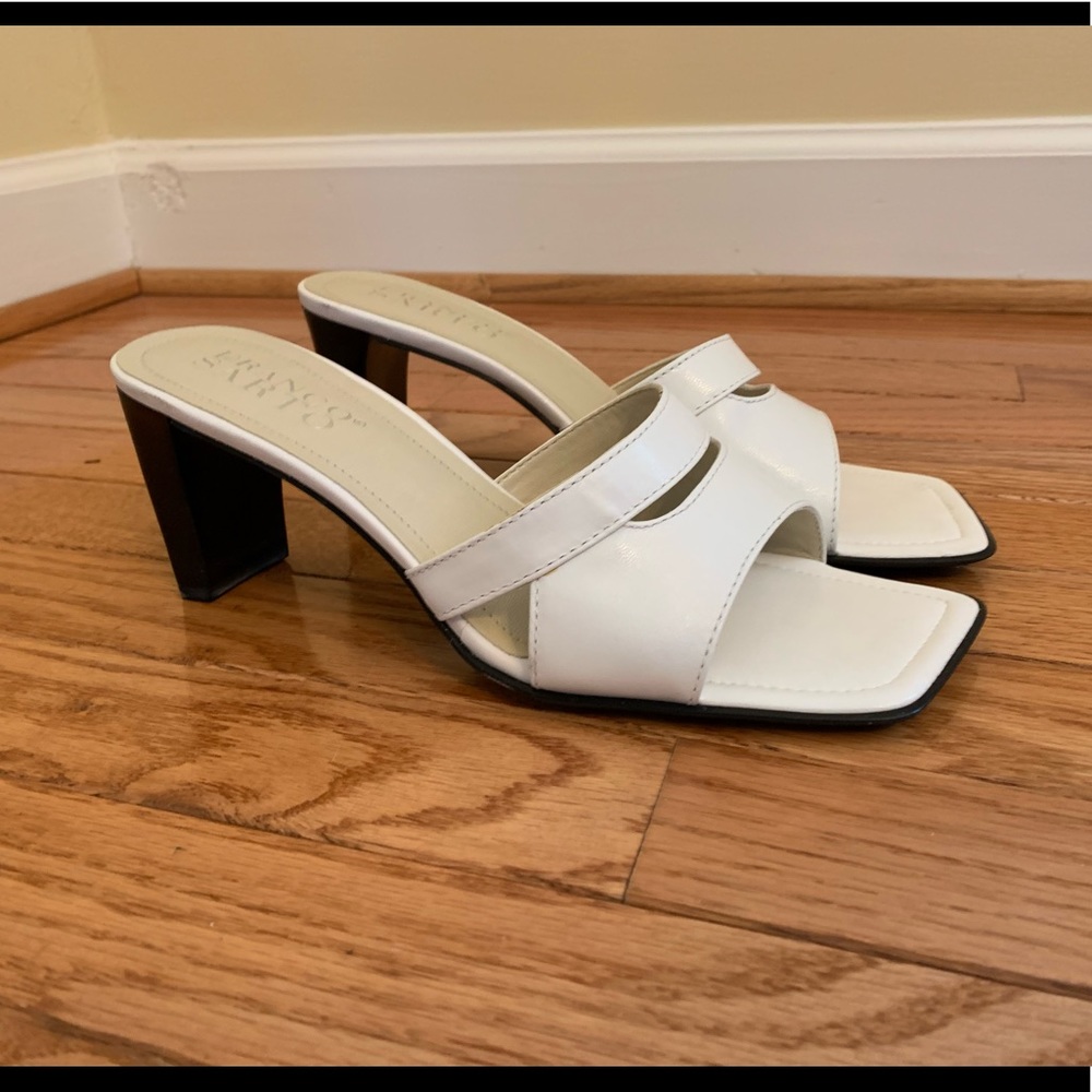 Franco Sarto white block heeled scandal